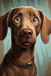 cartoon drawing shocked looking brown Labrador сreated with Generative Ai