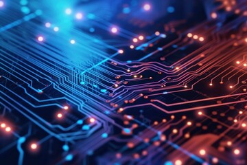 Poster - Technological Abstract microchip board. Modern component. Generate AI