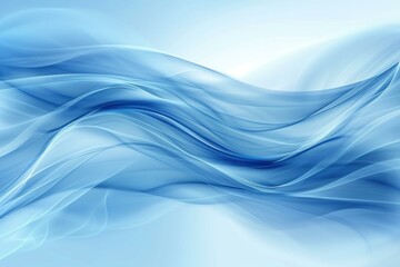 Poster - Mysterious Abstract blue background. Wavy curve design. Generate Ai