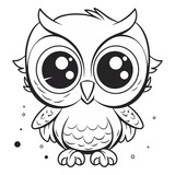 Fototapeta Pokój dzieciecy - Cute cartoon owl isolated on a white background.