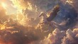 Pegasus soaring through the clouds