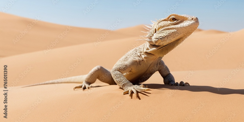 Gallery Detail: Bearded Dragon In The Desert Of Sossusvlei Namibia Stock Illustration