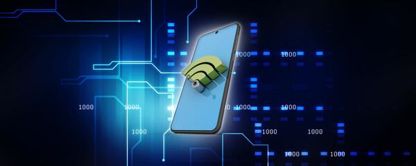 Poster - 3d illustration Transmitter mobile WiFi