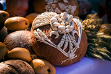 Fototapeta Maki - Piękny Ozdobny Dożynkowy Chleb
