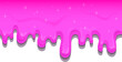 Dripping pink sparkling paint. Glossy artistic border