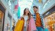© Feng Yu - young couple with shopping bags