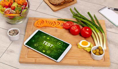 Canvas Print - Healthy Tablet Pc compostion, immune system boost concept