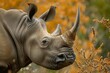 Intimidating African rhino head. Animal head skin. Generate Ai