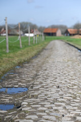 Canvas Print - France Pavés de Paris Roubaix parcours course cyclisme UCI secteur Moulin de Vertain