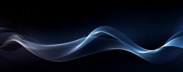 Wall Mural - Indigo wave on a black background, in the style of futuristic spacescapes