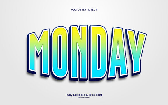 Free vector monday style text effect