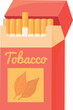 Cigarette pack cartoon icon. Smoking tabacco product