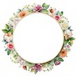 Round Frame with Flowers for the Design of Invitation