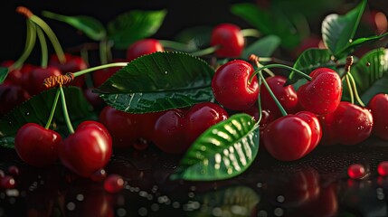 Wall Mural - Fresh Cherry Fruit. Generative AI