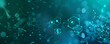 Abstract medical background with hexagons and health icons on a blue green gradient