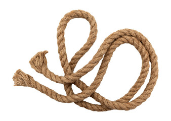 Sticker - Jute. Twisted linen rope on a white background. Rope