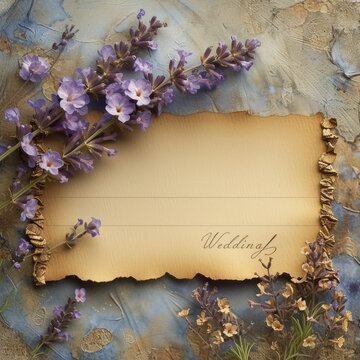 Romantic allure: captivating wedding invitation card adorned with text wedding, blending elegance and sentiment in beautiful design, perfect for announcing and inviting to joyous celebration of love.