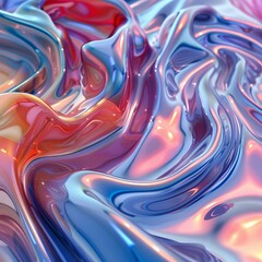 Aufkleber - A vibrant abstract with swirling red and blue hues, resembling fluid movements, perfect for a background or creative concept