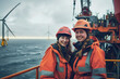 © Connect Images AI - Two workers in safety gear at an offshore wind farm