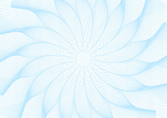 Aufkleber - Abstract blue circle lines pattern (guilloche curves) background useful for certificate, diploma, blank, formal paper, official document, artificial intelligence or neural networks concepts. Vector 