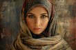 Colorful Arab girl headscarf. Fashion female. Generate Ai