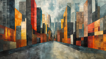 Poster - brick wall with graffiti