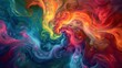 A colorful swirl of paint on a black background, AI