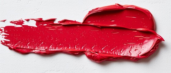 Poster -  Red heart painted on white wall, drops of water on canvas