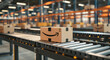 © John - Amazon Delivery Boxes on Conveyor Belt in Modern Distribution Warehouse