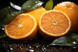 Fototapeta Niebo - Delicious superior view of orange, generative IA