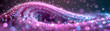 Immersive in its intricacy, a macro closeup captures the mesmerizing dance of a sparking purple wave of energy, cascading across an expansive ultra-wide backdrop