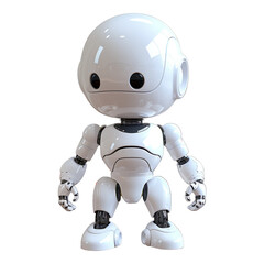 Wall Mural - a robot is standing on a white background. the robot is white and has a robotic appearance