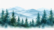© indra - winter mountain landscape pine tress AI Generative