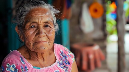 portrait of an old person. Central American Latina Grandma: A Portrait of Culture and Wisdom	
