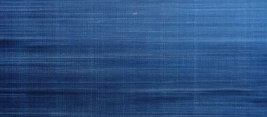 Wall Mural - A detailed view of a piece of fabric in blue color with a single white stripe running across