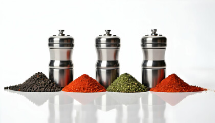 Wall Mural - pepper grinders isolated on white