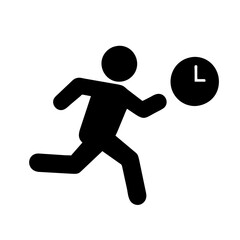 Business person running late on office icon vector graphic element illustration on a Transparent Background