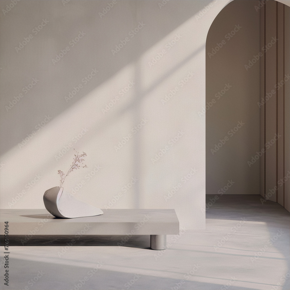 Minimalist interior design with a focus on natural light and neutral ...