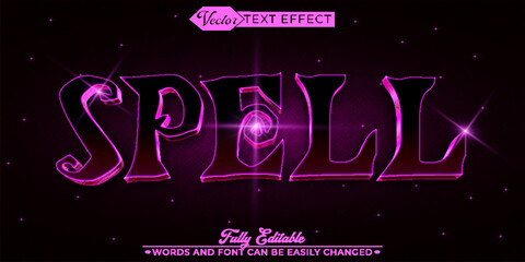 Poster - Purple Magical Spell Vector Editable Text Effect Template