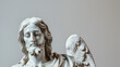Statue of 'Jesus christ of Nazareth' on white background copy space 