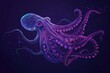 A purple octopus with tentacles in the ocean. Suitable for marine life concepts