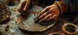 Close up shot of hands on a plate, suitable for food and cooking concepts