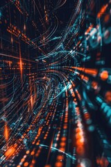 Poster - Abstract image of a tunnel with vibrant lights. Perfect for futuristic concepts