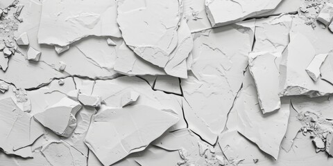 Poster - A black and white photo of a cracked wall, suitable for architectural and texture backgrounds