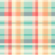 seamless pattern of madras plaid in beachy colors