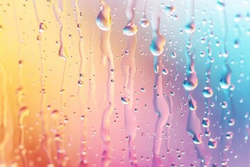 Aufkleber - Detailed shot of water droplets on a window. Suitable for various design projects