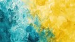 Close up of vibrant yellow and blue painting. Suitable for art and design projects