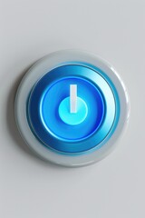 Poster - A simple blue and white clock hanging on a wall. Suitable for time management concepts