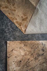 Aufkleber - A detailed view of a piece of wood on a table, suitable for various design projects