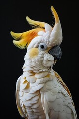 Poster - Vibrant close up image of a parrot with a black background, perfect for nature and wildlife themes
